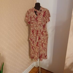 Beige/Red Skirt Suit. sz XL by Michele Michelle